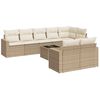 vidaXL Salon de jardin avec coussins 9 pcs beige r&eacute;sine tress&eacute;e