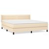 vidaXL Sommier &agrave; lattes de lit avec matelas Cr&egrave;me 180x200 cm Tissu