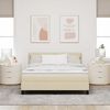 vidaXL Lit &agrave; ressorts avec t&ecirc;te de lit Cr&egrave;me 140 x 190 cm tissu