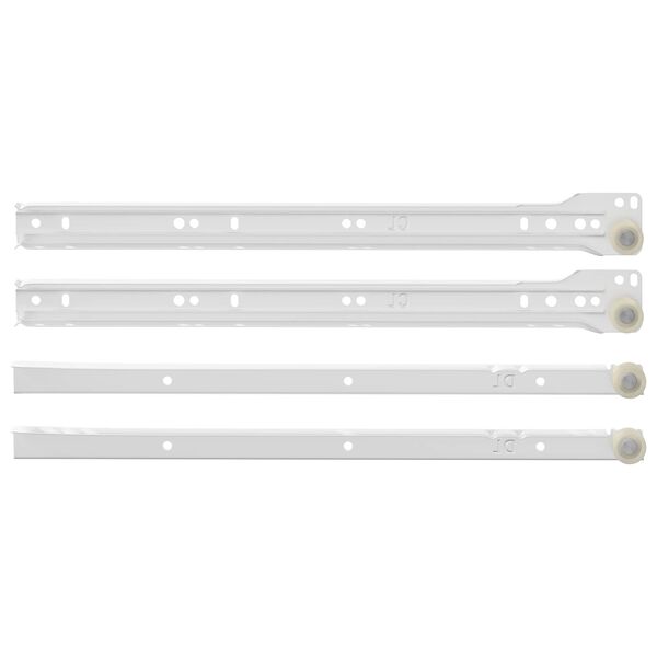 vidaXL Glissi&egrave;re de tiroir 12 pcs Blanc 350 mm Acier