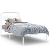 vidaXL Cadre de lit m&eacute;tal sans matelas avec t&ecirc;te de lit blanc 90x200cm