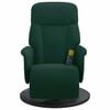 vidaXL Fauteuil inclinable de massage repose-pied vert fonc&eacute; velours