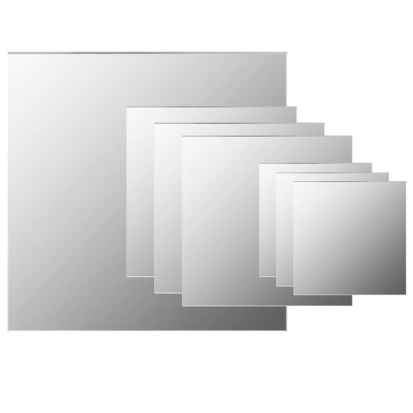 vidaXL Ensemble de miroirs muraux carrés 7 pcs Verre