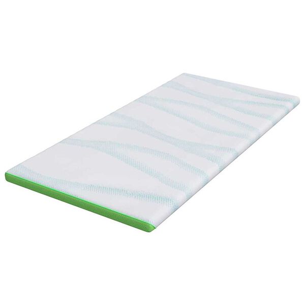 vidaXL Surmatelas Blanc et vert 90 x 190 cm Tissu Jacquard