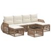 vidaXL Ensemble de canap&eacute; de jardin 7 pcs Beige et blanc cr&egrave;me