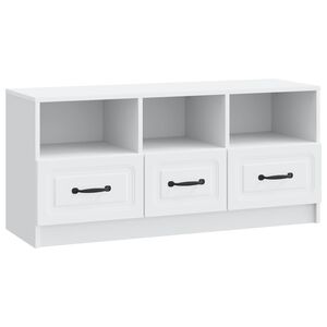 vidaXL Meuble TV Blanc 102 x 34,5 x 47 cm Bois d'ing&eacute;nierie