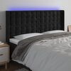 vidaXL T&ecirc;te de lit &agrave; LED Noir 203x16x118/128 cm Velours