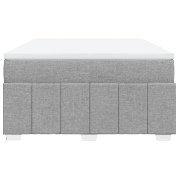 vidaXL Sommier &agrave; lattes de lit avec matelas Gris clair 140x200cm Tissu