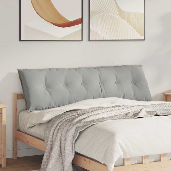 vidaXL Coussin de Dos Gris clair 160 x 50 cm Tissu en microfibre