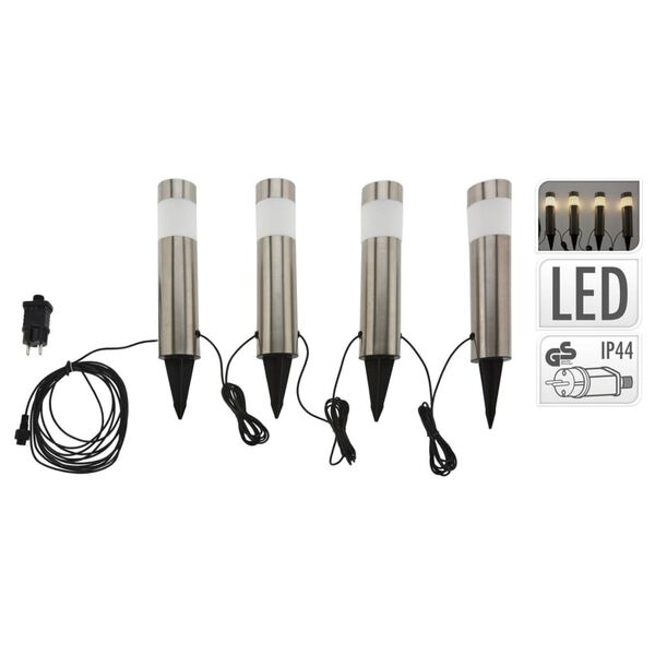 ProGarden Lampes de jardin à LED 4 pcs 6,3x37,5 cm