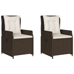 vidaXL Chaises inclinables de jardin lot de 2 marron r&eacute;sine tress&eacute;e