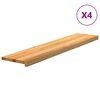 vidaXL Marches d'escalier 4 pcs marron clair 120x25x2 cm ch&ecirc;ne massif