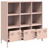 vidaXL Buffet haut rose 101,5x39x103,5 cm acier