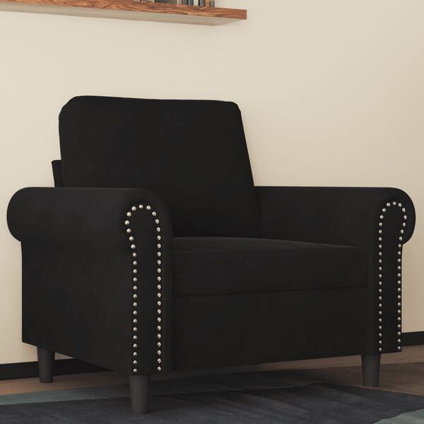 vidaXL Fauteuil Noir 60 cm Velours