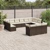 vidaXL Salon de jardin avec coussins 13 pcs marron r&eacute;sine tress&eacute;e