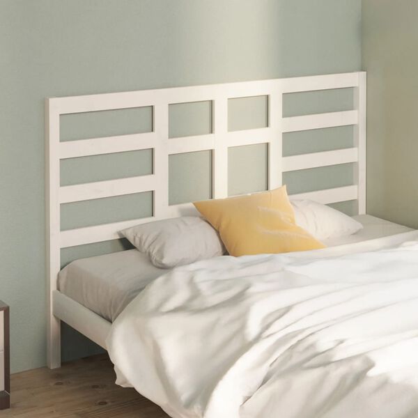 vidaXL T&ecirc;te de lit Blanc 126x4x104 cm Bois massif de pin