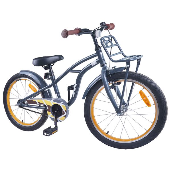 vidaXL V&eacute;lo pour Enfants 18 Pouces pour les 5-7 ans Gris fonc&eacute;