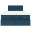 vidaXL Lit ottoman avec matelas et LED bleu fonc&eacute; 90x200cm velours