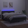 vidaXL Sommier &agrave; lattes de lit avec matelas LED Gris fonc&eacute; 140x190 cm