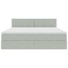 vidaXL Lit de Rangement avec matelas Gris clair 180 x 200 cm Velours