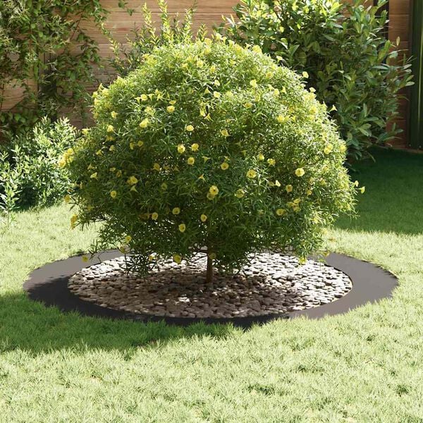 vidaXL adapt&eacute; pour anneau d'arbre plat Noir &Oslash;90 / 120 cm Acier