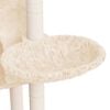 vidaXL Arbre &agrave; chat avec griffoirs en sisal Cr&egrave;me 108,5 cm