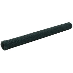 vidaXL Grillage Acier avec rev&ecirc;tement en PVC 25x1,5 m Vert