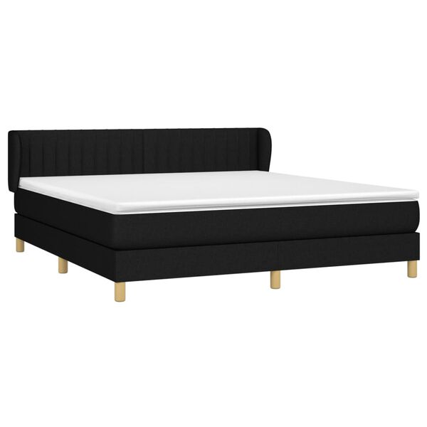 vidaXL Sommier &agrave; lattes de lit avec matelas Noir 160x200 cm Tissu