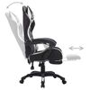 vidaXL Fauteuil de jeux vid&eacute;o avec LED RVB Blanc et noir Similicuir