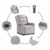 vidaXL Fauteuil inclinable de massage &eacute;lectrique gris nuage tissu