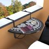 vidaXL Table suspendue de balcon Noir et blanc Mosa&iuml;que