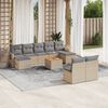 vidaXL Salon de jardin avec coussins 10 pcs beige résine tressée