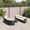 vidaXL Salon de jardin 9 pcs avec coussins noir r&eacute;sine tress&eacute;e