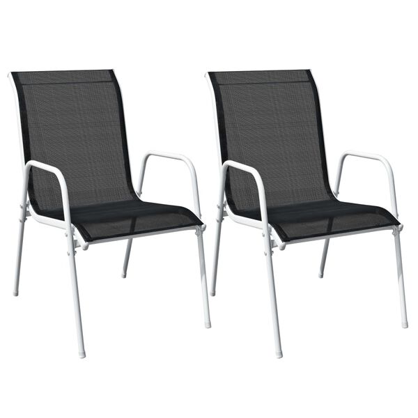 vidaXL Ensemble de bistro 3 pcs Acier Noir