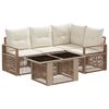 vidaXL Ensemble de canap&eacute; de jardin 5 pc Beige et blanc cr&egrave;me