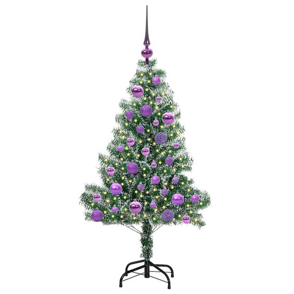 vidaXL Arbre de Noël artificiel floconné de neige avec lumière LED