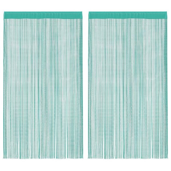 vidaXL Rideau en fils 2 pcs 140 x 250 cm turquoise