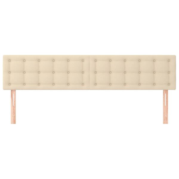 vidaXL T&ecirc;tes de lit Cr&egrave;me 180x5x78/88 cm Tissu