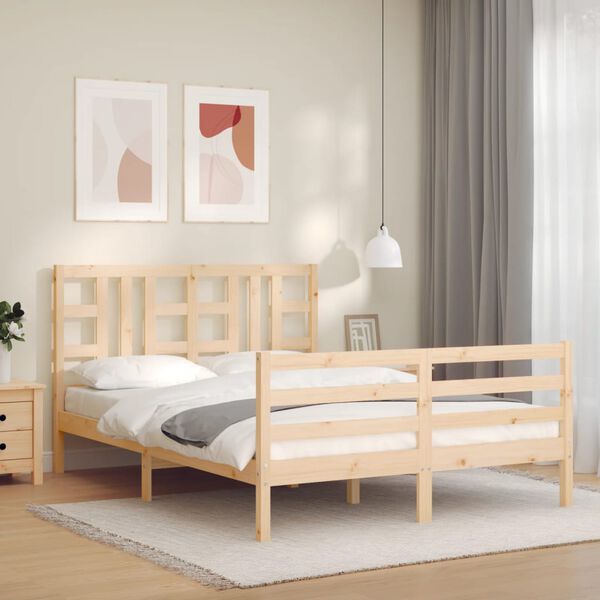 vidaXL Cadre de lit sans matelas bois de pin massif