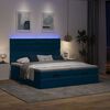 vidaXL Cadre de lit ottoman avec matelas bleu fonc&eacute; 200x200 cm velours