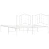 vidaXL Cadre de lit m&eacute;tal sans matelas et t&ecirc;te de lit blanc 180x200 cm