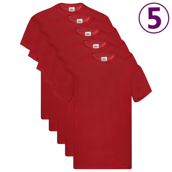 Fruit of the Loom T-shirts originaux 5 pcs Rouge M Coton