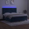 vidaXL Sommier &agrave; lattes de lit matelas et LED Bleu fonc&eacute; 180x200 cm