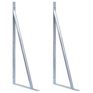 vidaXL Supports pour poteau de cl&ocirc;ture 2 pcs Acier galvanis&eacute;