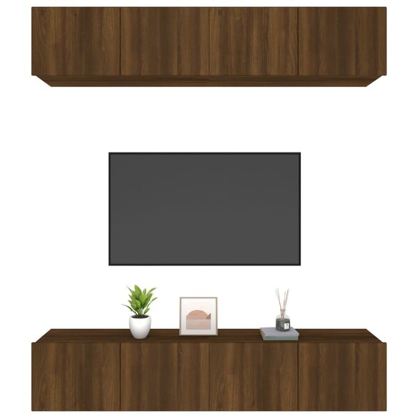 vidaXL Meubles TV 4 pcs ch&ecirc;ne marron 80x30x30 cm bois ing&eacute;nierie