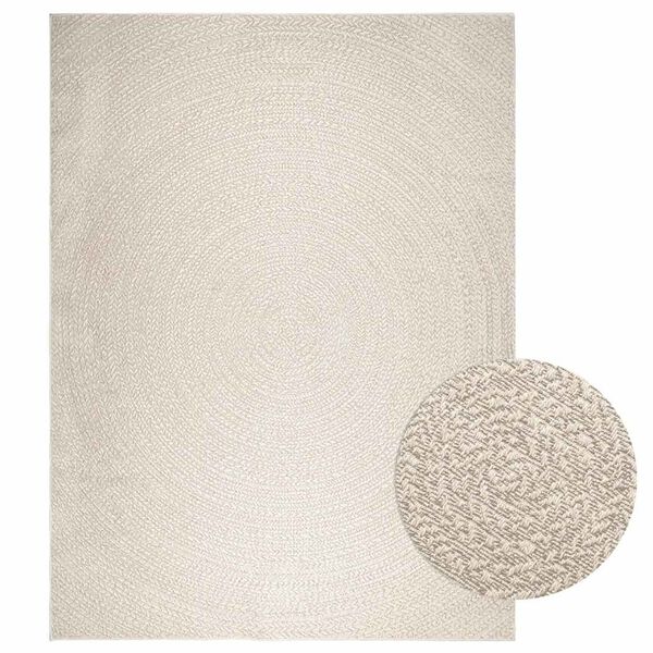 vidaXL Tapis ZIZUR cr&egrave;me 240x340 cm aspect de jute int&eacute;rieur ext&eacute;rieur