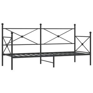 vidaXL Lit de repos sans matelas noir 80x200 cm acier