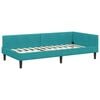 vidaXL Cadre de lit d'angle avec matelas Autre 2 pcs Turquoise Velours