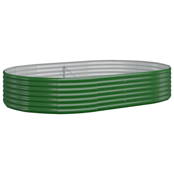vidaXL Lit sur&eacute;lev&eacute; de jardin Acier galvanis&eacute; 214x140x36cm Vert