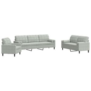 vidaXL Ensemble de canap&eacute;s 3 pcs et coussins et traversins velours
